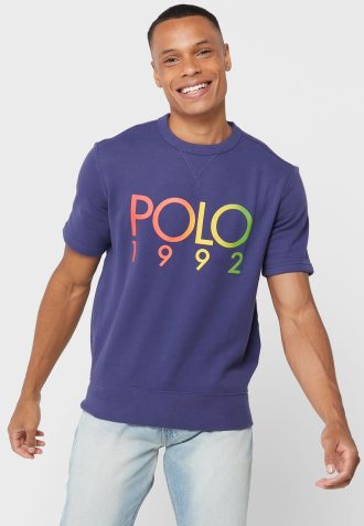 Navy Men’s Ralph Lauren Logo Crew Neck T Shirts