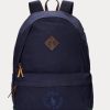 Navy Men’s Ralph Lauren Logo-Embroidered Canvas Backpacks