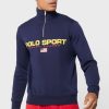 Navy Men’s Ralph Lauren Logo Half Zip Sweatshirt Navy Men’s Ralph Lauren Logo Half Zip Sweatshirt