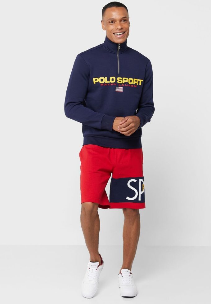 Navy Men’s Ralph Lauren Logo Half Zip Sweatshirt Navy Men’s Ralph Lauren Logo Half Zip Sweatshirt