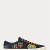 Navy Men’s Ralph Lauren Nelson Logo-Patch Twill Sneakers