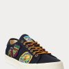 Navy Men’s Ralph Lauren Nelson Logo-Patch Twill Sneakers