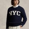 Navy Men’s Ralph Lauren Nyc Crewneck Jumper  Sweaters