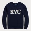 Navy Men’s Ralph Lauren Nyc Crewneck Jumper  Sweaters