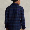 Navy Men’s Ralph Lauren Plaid Wool-blend Overshirt  Shirts