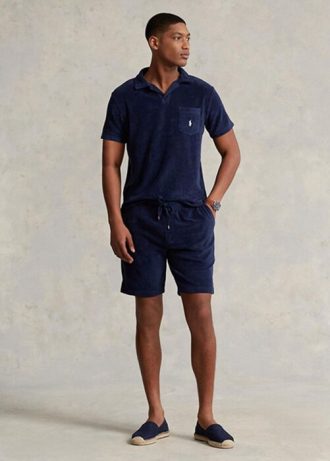 Navy Men’s Ralph Lauren Terry Drawstring   Shorts