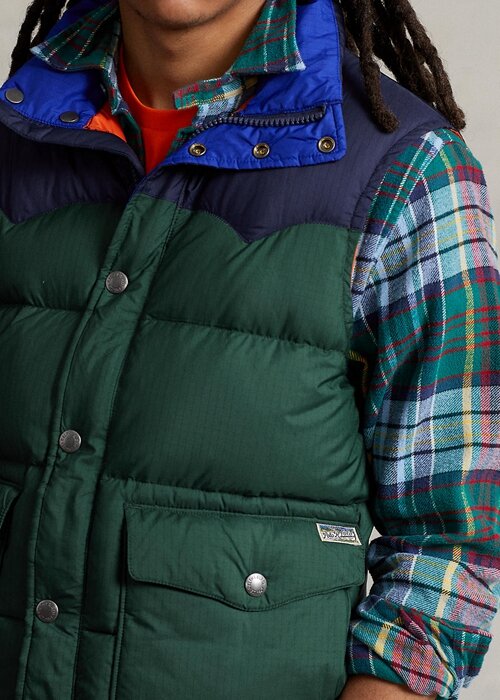 Navy Men’s Ralph Lauren Water-Repellent Down Western Vest Navy Men’s Ralph Lauren Water-Repellent Down Western Vest