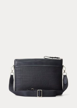 Navy Men’s Ralph Lauren Woven Calfskin Messenger Bags