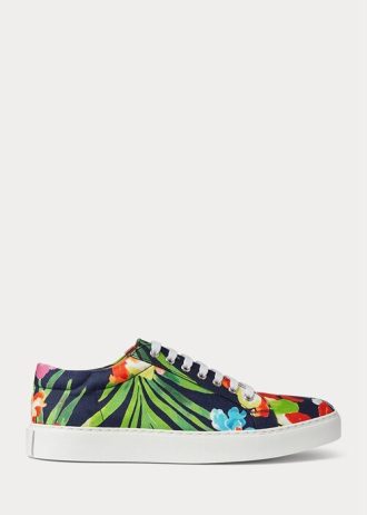 Navy Multicolor Men’s Ralph Lauren Severn Floral Linen Sneakers