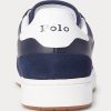 Navy / Red Men’s Ralph Lauren Court Leather-Suede Sneakers