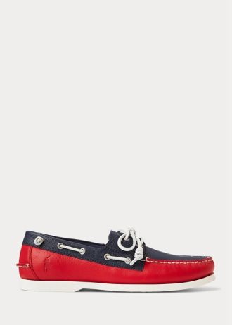Navy / Red Men’s Ralph Lauren Merton Two-Tone Leather Casual Shoes