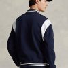 Navy / White Men’s Ralph Lauren Fleece Letterman Jackets