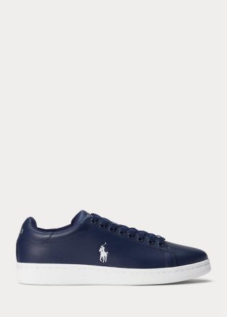 Navy / White Men’s Ralph Lauren Wilton Leather Sneakers