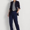Navy / White Women’s Ralph Lauren Pinstripe Twill Straight Pants Navy / White Women’s Ralph Lauren Pinstripe Twill Straight Pants