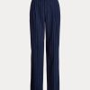 Navy / White Women’s Ralph Lauren Pinstripe Twill Straight Pants Navy / White Women’s Ralph Lauren Pinstripe Twill Straight Pants