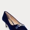 Navy Women’s Ralph Lauren Amory Velvet Heels