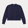 Navy Women’s Ralph Lauren Boxy Suede-Patch French Terry Sweatshirts Navy Women’s Ralph Lauren Boxy Suede-Patch French Terry Sweatshirts