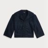 Navy Women’s Ralph Lauren Cropped Indigo Cotton-linen Jackets Navy Women’s Ralph Lauren Cropped Indigo Cotton-linen Jackets