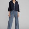 Navy Women’s Ralph Lauren Cropped Indigo Cotton-linen Jackets Navy Women’s Ralph Lauren Cropped Indigo Cotton-linen Jackets