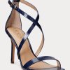 Navy Women’s Ralph Lauren Gabriele Embossed Leather Sandals