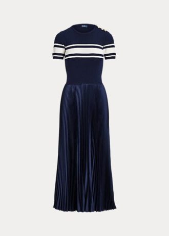 Navy Women’s Ralph Lauren Hybrid-Pleated Dress Navy Women’s Ralph Lauren Hybrid-Pleated Dress