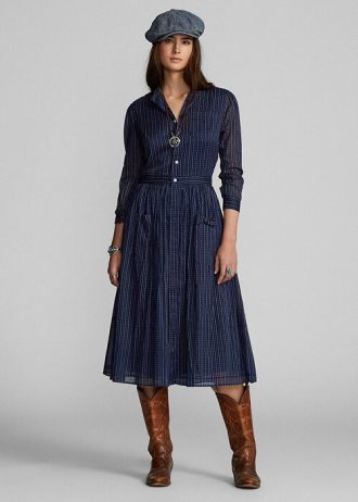 Navy Women’s Ralph Lauren Indigo Cotton Voiledress Dress Navy Women’s Ralph Lauren Indigo Cotton Voiledress Dress