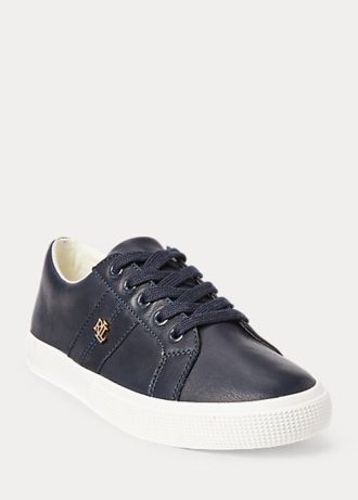 Navy Women’s Ralph Lauren Janson II Nappa Leather Sneakers