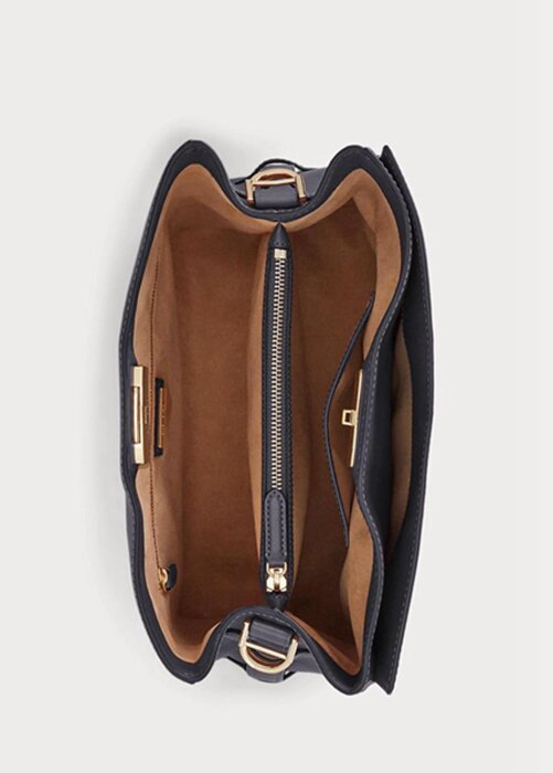 Navy Women’s Ralph Lauren Leather Medium Peyton Satchel Bags Navy Women’s Ralph Lauren Leather Medium Peyton Satchel Bags