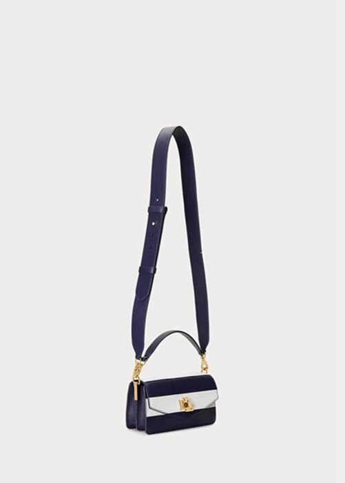 Navy Women’s Ralph Lauren Leather Small Tayler Crossbody Bags Navy Women’s Ralph Lauren Leather Small Tayler Crossbody Bags