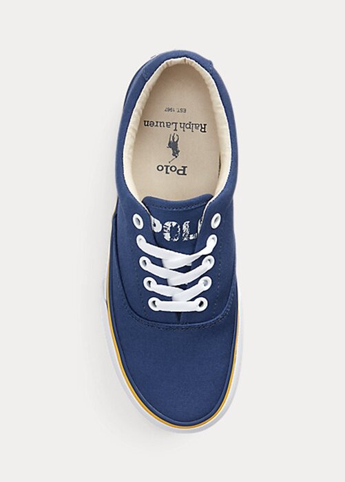 Navy Women’s Ralph Lauren Logo Cotton Canvas Sneakers Navy Women’s Ralph Lauren Logo Cotton Canvas Sneakers