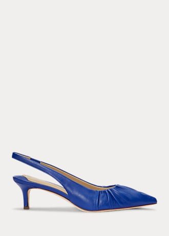 Navy Women’s Ralph Lauren Lolah Nappa Leather Slingback Heels