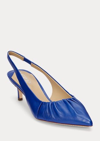 Navy Women’s Ralph Lauren Lolah Nappa Leather Slingback Heels