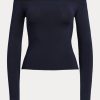 Navy Women’s Ralph Lauren Mulberry Silk Off-the-Shoulder Sweaters Navy Women’s Ralph Lauren Mulberry Silk Off-the-Shoulder Sweaters