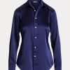 Navy Women’s Ralph Lauren Mulberry Silk Shir Shirts