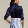 Navy Women’s Ralph Lauren Mulberry Silk Shir Shirts