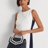 Navy Women’s Ralph Lauren Nappa Leather Medium Farrah Satchel Bags