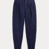 Navy Women’s Ralph Lauren Pleated Linen-Blend Twill Pants Navy Women’s Ralph Lauren Pleated Linen-Blend Twill Pants