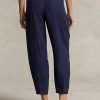 Navy Women’s Ralph Lauren Pleated Linen-Blend Twill Pants Navy Women’s Ralph Lauren Pleated Linen-Blend Twill Pants