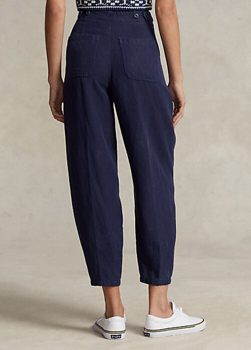 Navy Women’s Ralph Lauren Pleated Linen-Blend Twill Pants Navy Women’s Ralph Lauren Pleated Linen-Blend Twill Pants