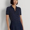 Navy Women’s Ralph Lauren Polka-Dot Piqué Polo Shirts
