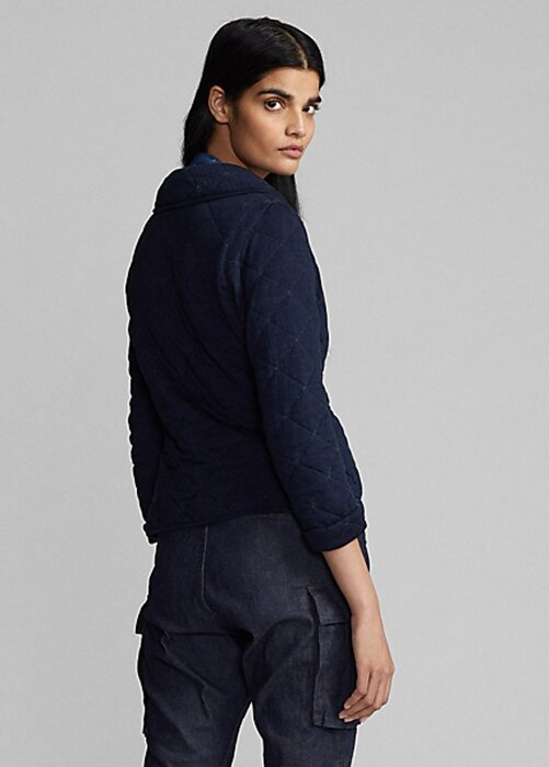 Navy Women’s Ralph Lauren Quilted Indigo Jersey Jackets Navy Women’s Ralph Lauren Quilted Indigo Jersey Jackets