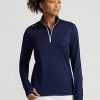 Navy Women’s Ralph Lauren Stretch Jersey Quarter-Zip Sweatshirts Navy Women’s Ralph Lauren Stretch Jersey Quarter-Zip Sweatshirts