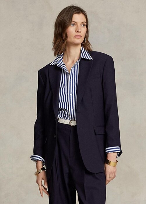 Navy Women’s Ralph Lauren Stretch Wool-blend Blazers Navy Women’s Ralph Lauren Stretch Wool-blend Blazers