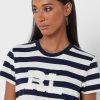 Navy Women’s Ralph Lauren Striped Crew Neck T Shirts