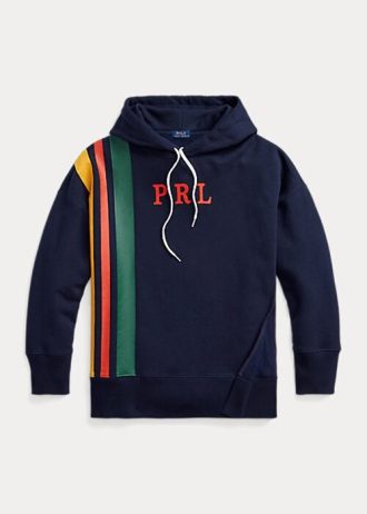 Navy Women’s Ralph Lauren Striped Fleece Logo Sweatshirts