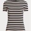 Navy Women’s Ralph Lauren Striped Stretch Cotton  T Shirts