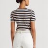 Navy Women’s Ralph Lauren Striped Stretch Cotton  T Shirts