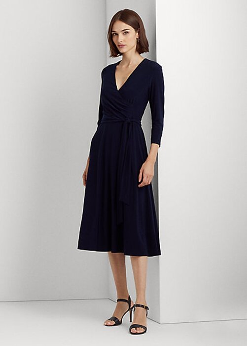 Navy Women’s Ralph Lauren Surplice Jersey Dress Navy Women’s Ralph Lauren Surplice Jersey Dress