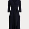 Navy Women’s Ralph Lauren Surplice Jersey Dress Navy Women’s Ralph Lauren Surplice Jersey Dress