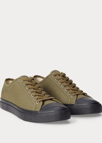 Olive Men’s Ralph Lauren Canvas Sneakers